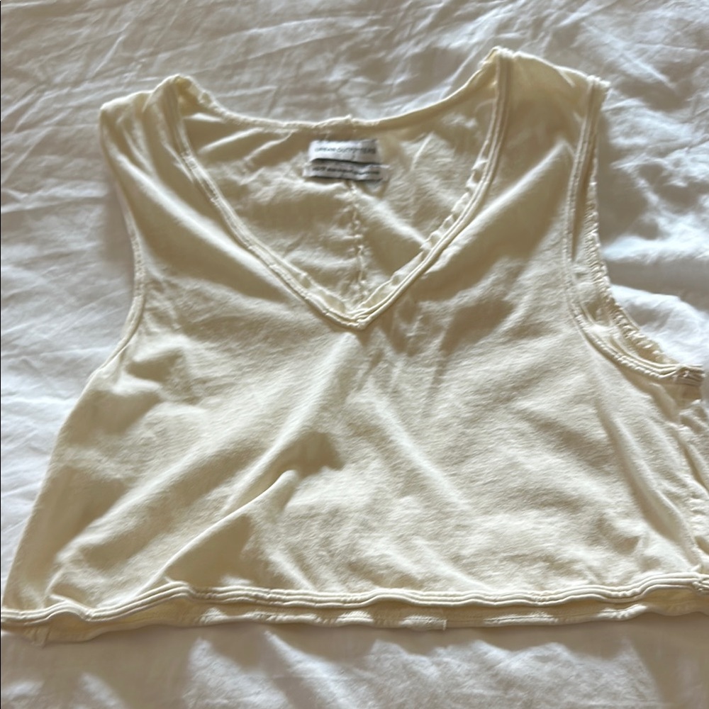 Urban Outfitters Cream V-Neck Tank Top